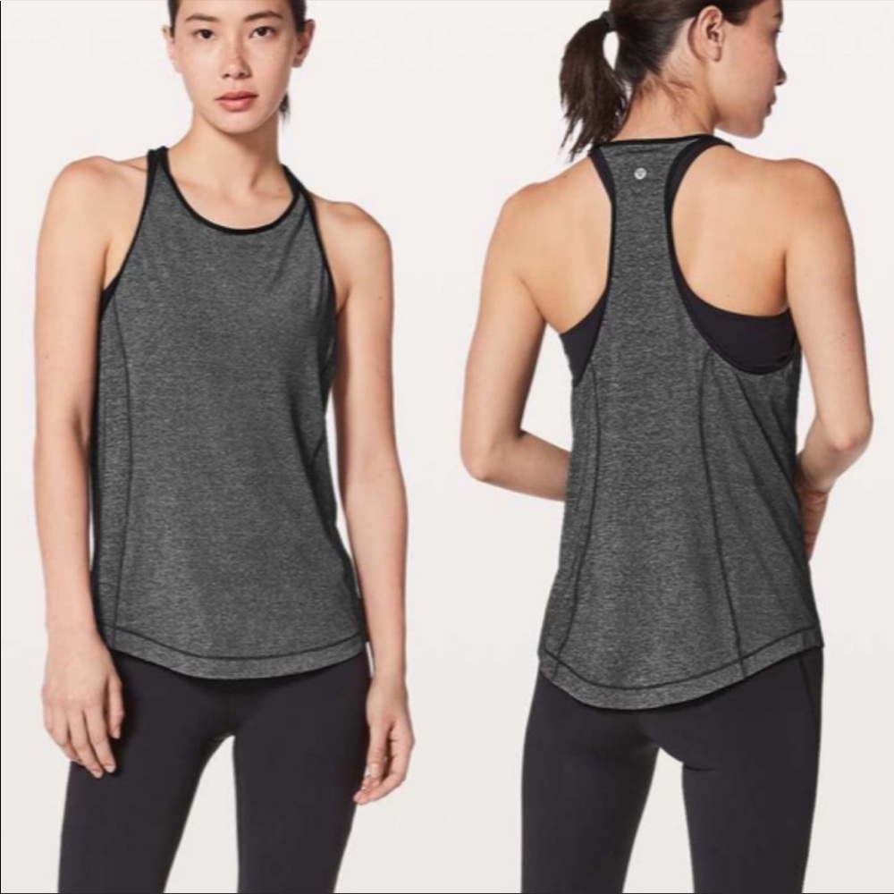 Lululemon Time To Sweat Tank in Heathered Black Size 8